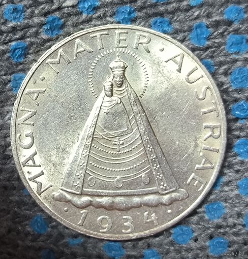 С рубля без мц! 5 шиллингов 1934 Австрия серебро в штемпельном блеске