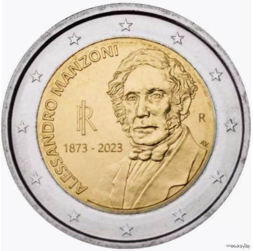 Италия 2 евро 2023 года, UNC. 150 лет со дня смерти Алессандро Мандзони. Сторгуй за свою цену, предложи обмен!