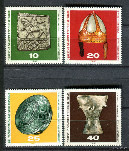 ГДР - 1970г. - Археологические находки - 4 марки - полная серия, MNH, 1 марка с небольшим повреждением клея [Mi 1553-1556]. #O-Se-Z-1-33