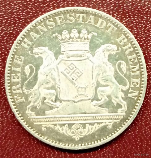 Вольный ганзейский город Бремен. 36 гротенов (1/2 бременских талера)1864