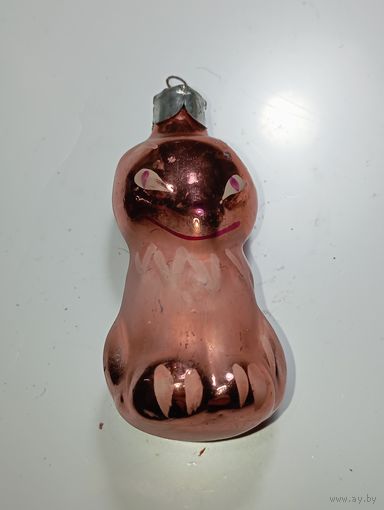 Ёлочная игрушка  - Лисичка . СССР  . Стекло .