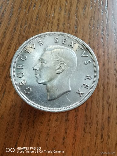 ЮАР 5 шиллингов, 1952 300 лет основанию Кейптауна Серебро 0.500 стопроцентный оригинал старт с 1 рубля без мпц аукцион 3 дня