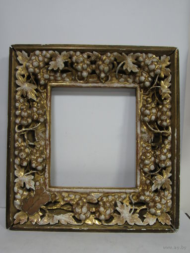 С рубля. Редкость. Шикарная позолоченная барочная рама для киота под икону большого размера. Рамка. Багет. Икона. Киот. Царсская Россия. Оригинал. м