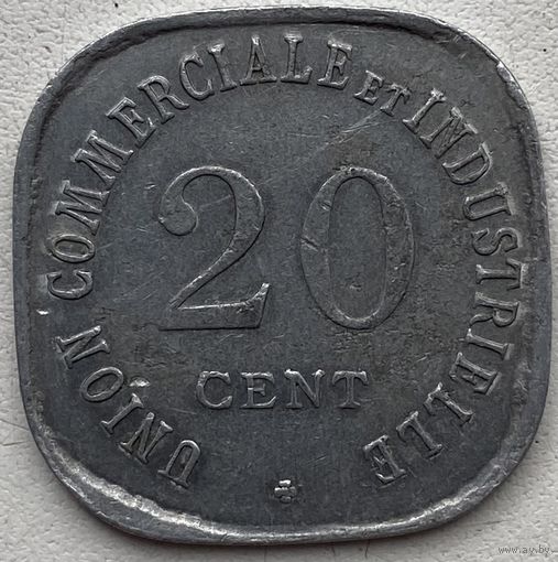 Франция 20 сантимов 1917 г. Венсенн. Нотгельд