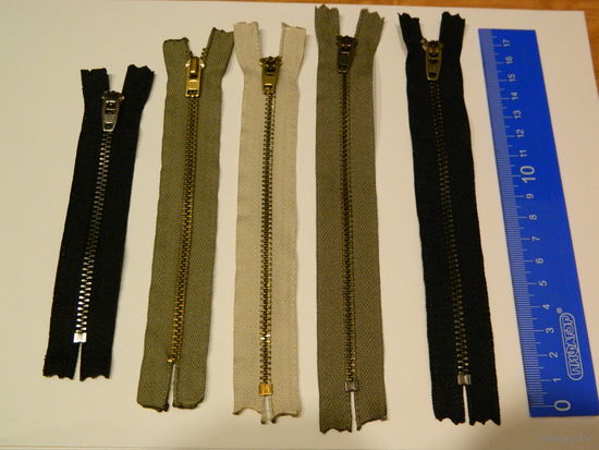 Лот джинсовых молний YKK металл 5 шт.