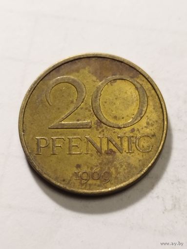 ГДР 20 пфенинг 1969