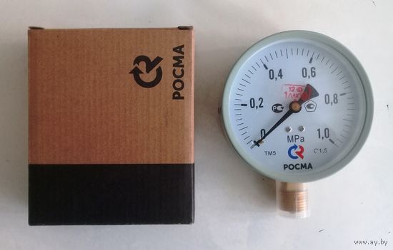 Манометр ТМ-510Р.00 (0-1,0 МРа) G1/2.1.5. М2 (РОСМА, Россия). ВОЗМОЖЕН ТОРГ.