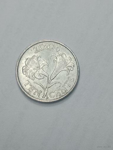 Бермудские острова 10 центов 2004 года .