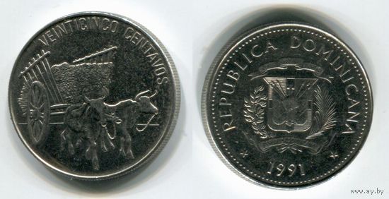 Доминиканская Республика. 25 сентаво (1991, XF)