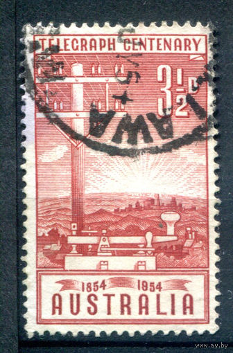 Австралия - 1954г. - 100 лет телеграфу в Австралии - 1 марка - полная серия, гашёная [Mi 245]. #3-WB-67-A-2