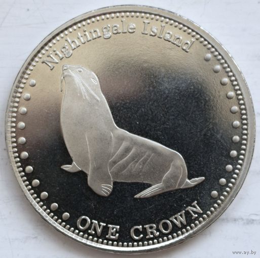 Тристан-да-Кунья 1 крона 2011 год "Субтропический морской котик (остров Найтингейл)"