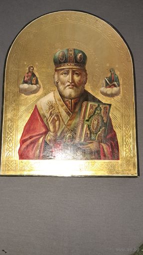 Красивая икона 19 век. Сусальное золото.