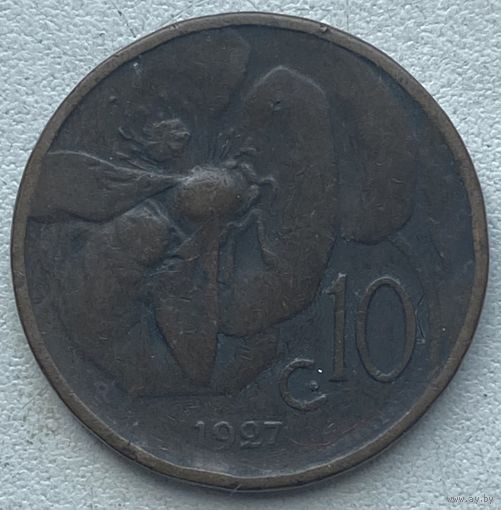 Италия 10 чентезимо 1927 г.