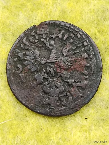 Солид (боратинка) 1664 г. польский герб. Ян II Казимир(3), без мц.