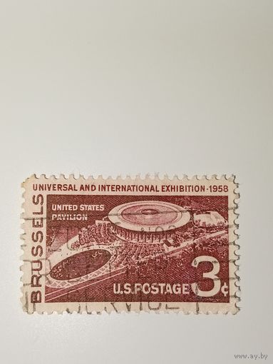 США 1958 Аэрофотоснимок павильона США на выставке.