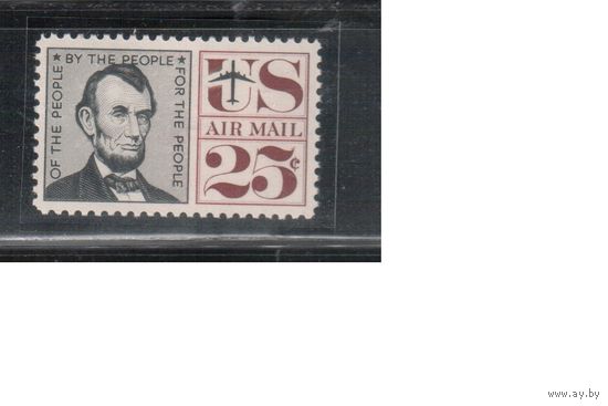 США-1960, (Мих.778),  **  ,  Авиапочта,Линкольн   (одиночка)