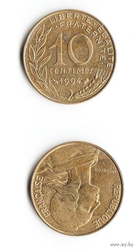 10 сантимов Франция 1994 год