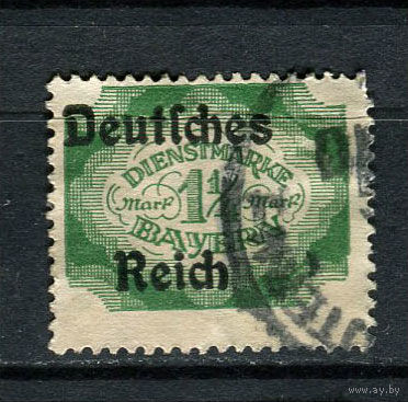 Рейх - 1920 - Надпечатка Deutsches Reich на марках Баварии 30Pf. Dienstmarken - [Mi.47d] - 1 марка. Гашеная.  (Лот 148CA)