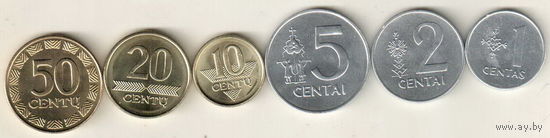 Литва набор 6 монет 1991-2009