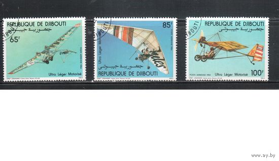 Джибути-1984 (Мих.394-396) гаш. , Авиация, Самолеты(полная серия)