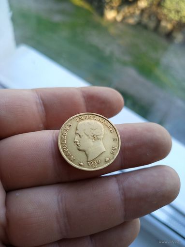 Золотая монета Италия 40 лир 1810 Королевство Наполеона