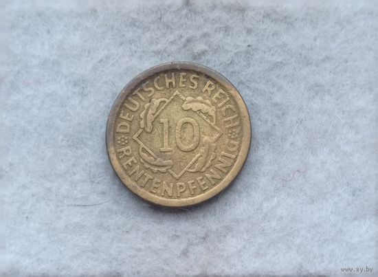 Werty71 Германия 10 рентен пфеннигов 1924 Е E