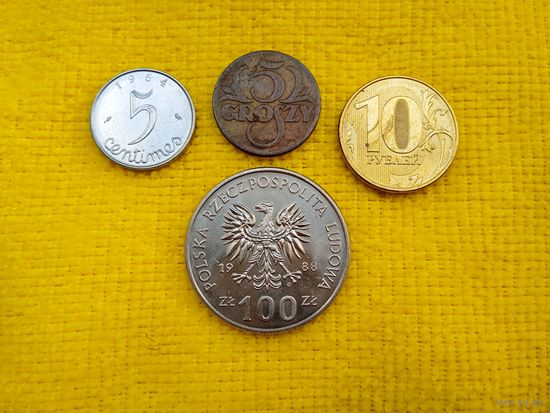 4 монеты стран Европы