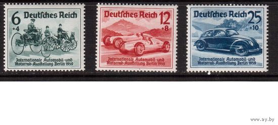 Германия-1939,(Мих.686-688)  ** ( 1 м - *)  , Автомобили, Автогонки,(полная серия)