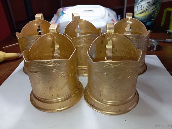 Подстаканники с Зубром . 5 шт .