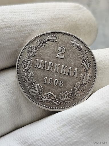 2 марки для Финляндии 1906. Николай Второй.