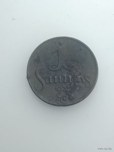 Латвия 1 сантим  1935 года .