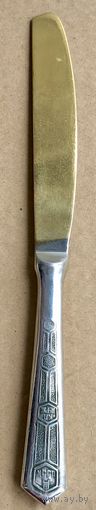 Нож столовый, с позолоченным напылением, сделано в СССР