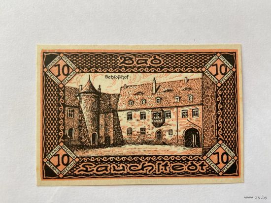 Нотгельд 10 пфеннигов Лаунштедт. Веймарская республика - 1602