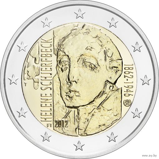 2 евро 2012 Финляндия Хелена Шерфбек  UNC из ролла