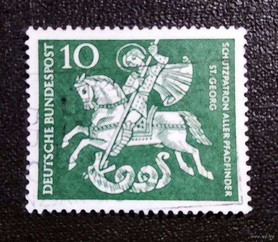 Марка Германия 1961 год Св. Георгий