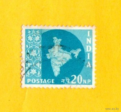 Марка Индии-1957 -1958 Карта Индии