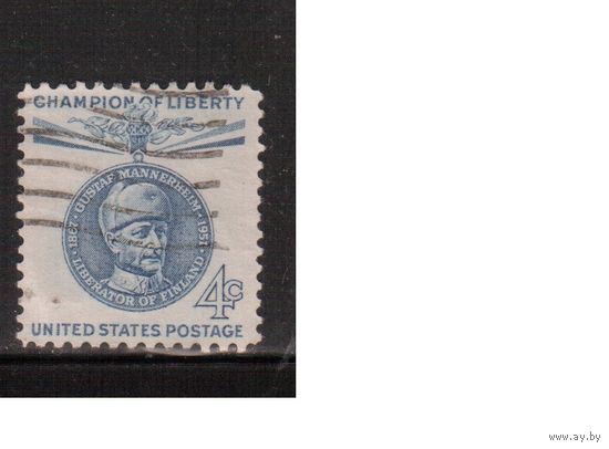 США-1960, (Мих.795) , гаш. , Личности, Маннергейм