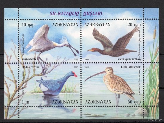 Азербайджан 2009. Болотные птицы блок (342)