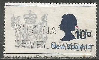 Новая Зеландия. Королева Елизавета II. Герб страны. 1970г. Mi#528.