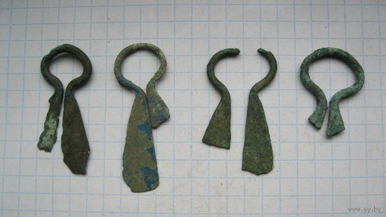 Сюльгамы, 4 шт.. Бронза, литье.