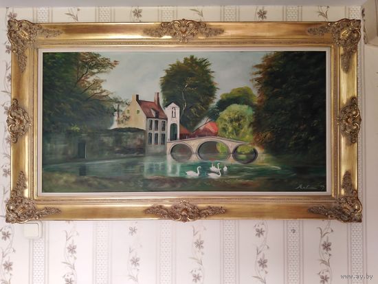 "Лебединое озеро". 141х81см. Европейская живопись.