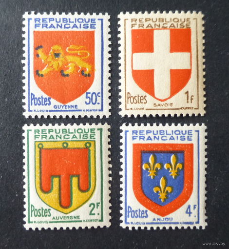 Франция\1701\ гербы 1949 MNH