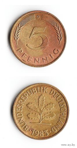 5 пфеннигов Германия 1983 года(D)