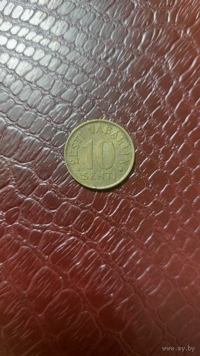 Монета 10 сентов 1992г. Эстония.
