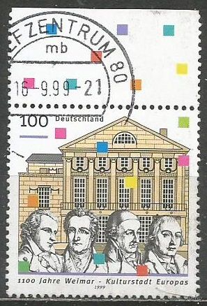 Германия. 1100 лет г.Веймара. Культурная столица Европы. 1999г. Mi#2028.
