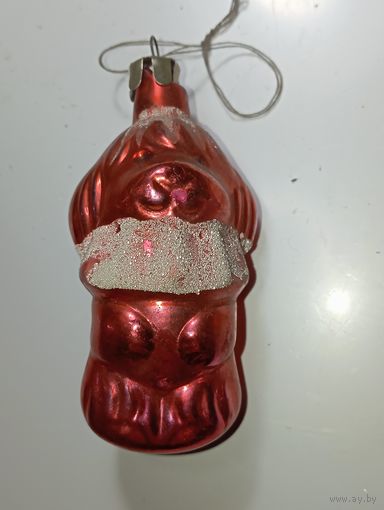 Ёлочная игрушка  - Собачка  . СССР  . Стекло .