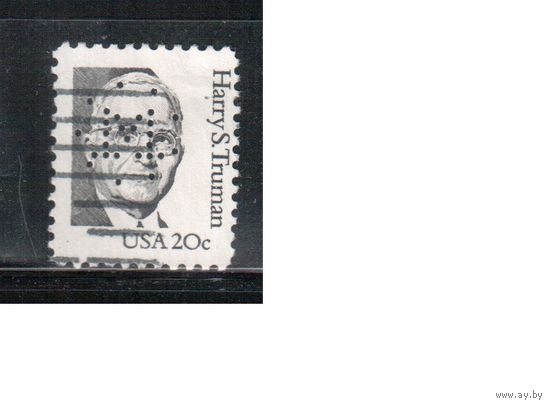 США-1984, (Мих.1676) , гаш , Стандарт, Личности, Трумен (одиночка), перфин
