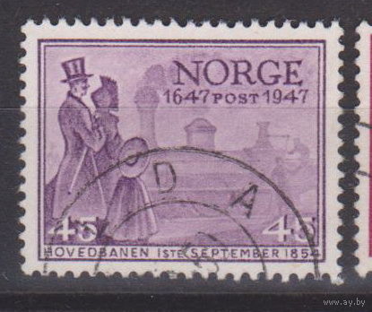 300-летие норвежской почтовой службы Известные люди личности  Норвегия 1947 год лот 6