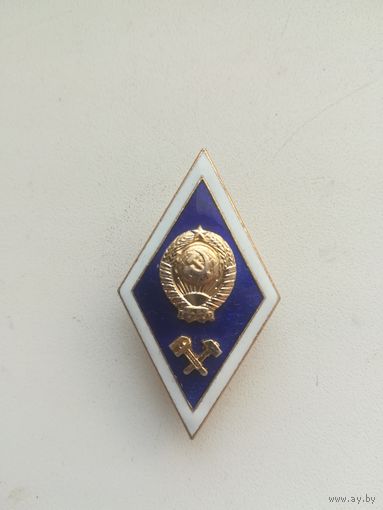Знак об окончании высшего технического института. С рубля.