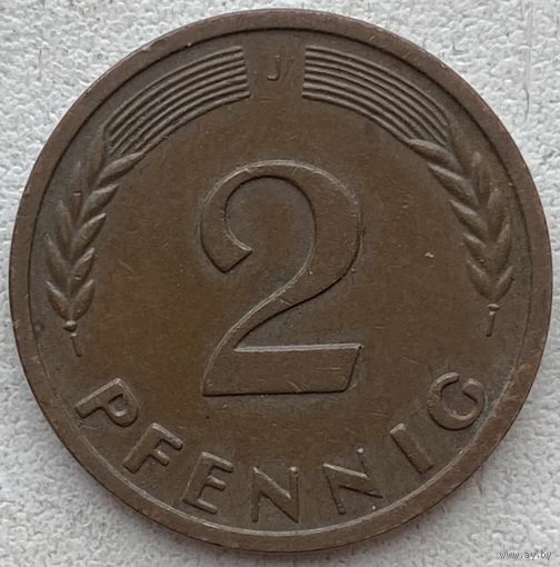 Германия 2 пфеннига 1965 г. J